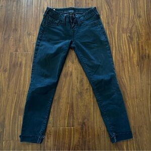True Religion Black Sequins Cropped Skinny Jeans size 26